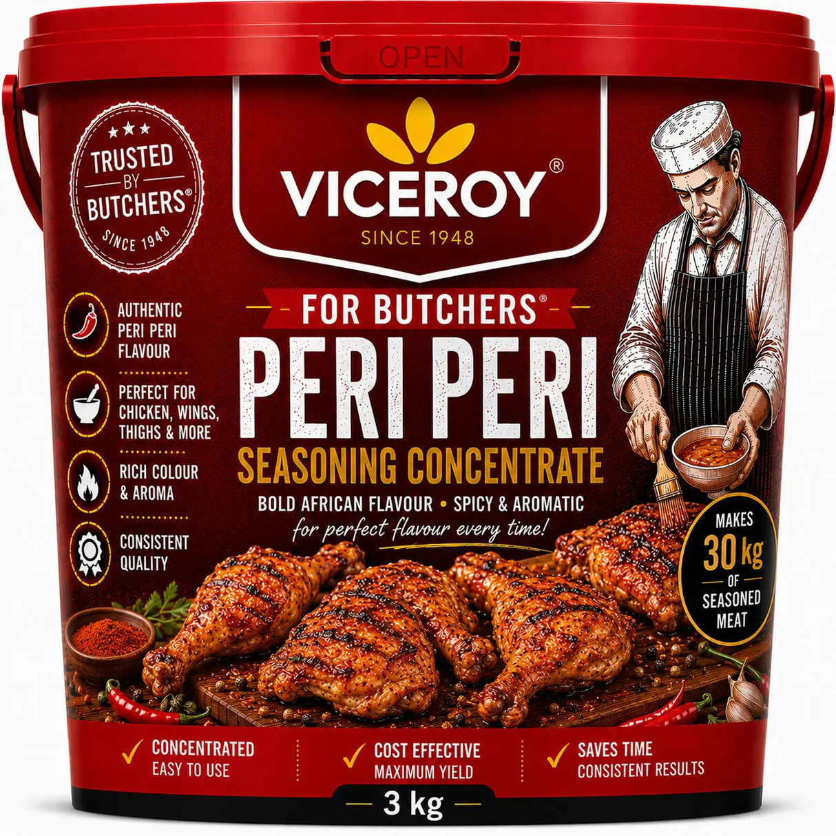 VICEROY® For Butchers® Peri Peri Seasoning Concentrate 3Kg - Viceroy.net.au