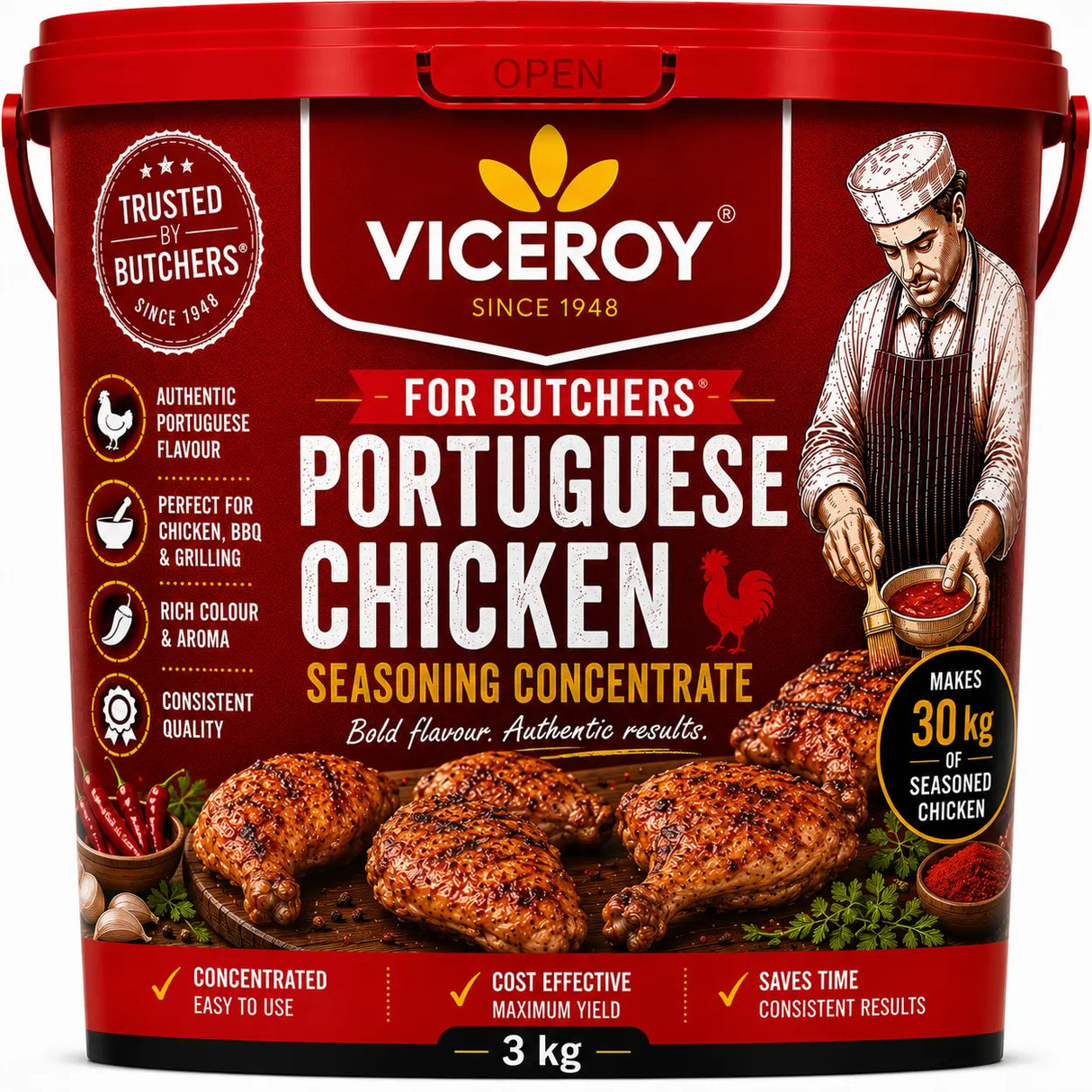 VICEROY® For Butchers® Portuguese Chicken Seasoning Concentrate 3kg - Viceroy.net.au