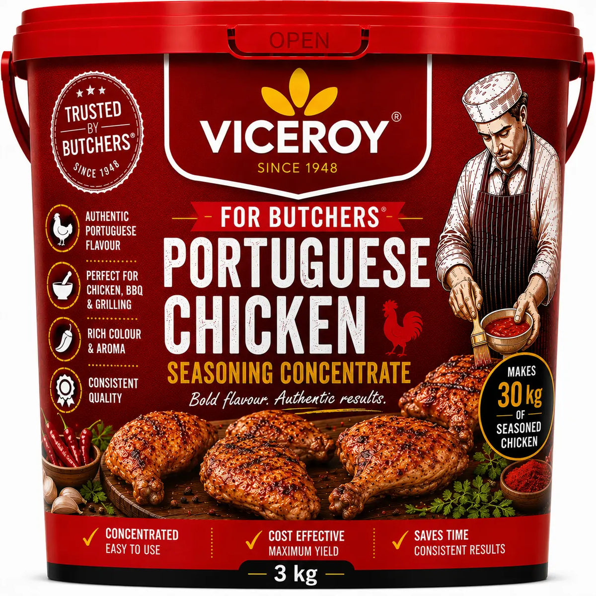 VICEROY® For Butchers® Portuguese Chicken Seasoning Concentrate 3kg - Viceroy.net.au