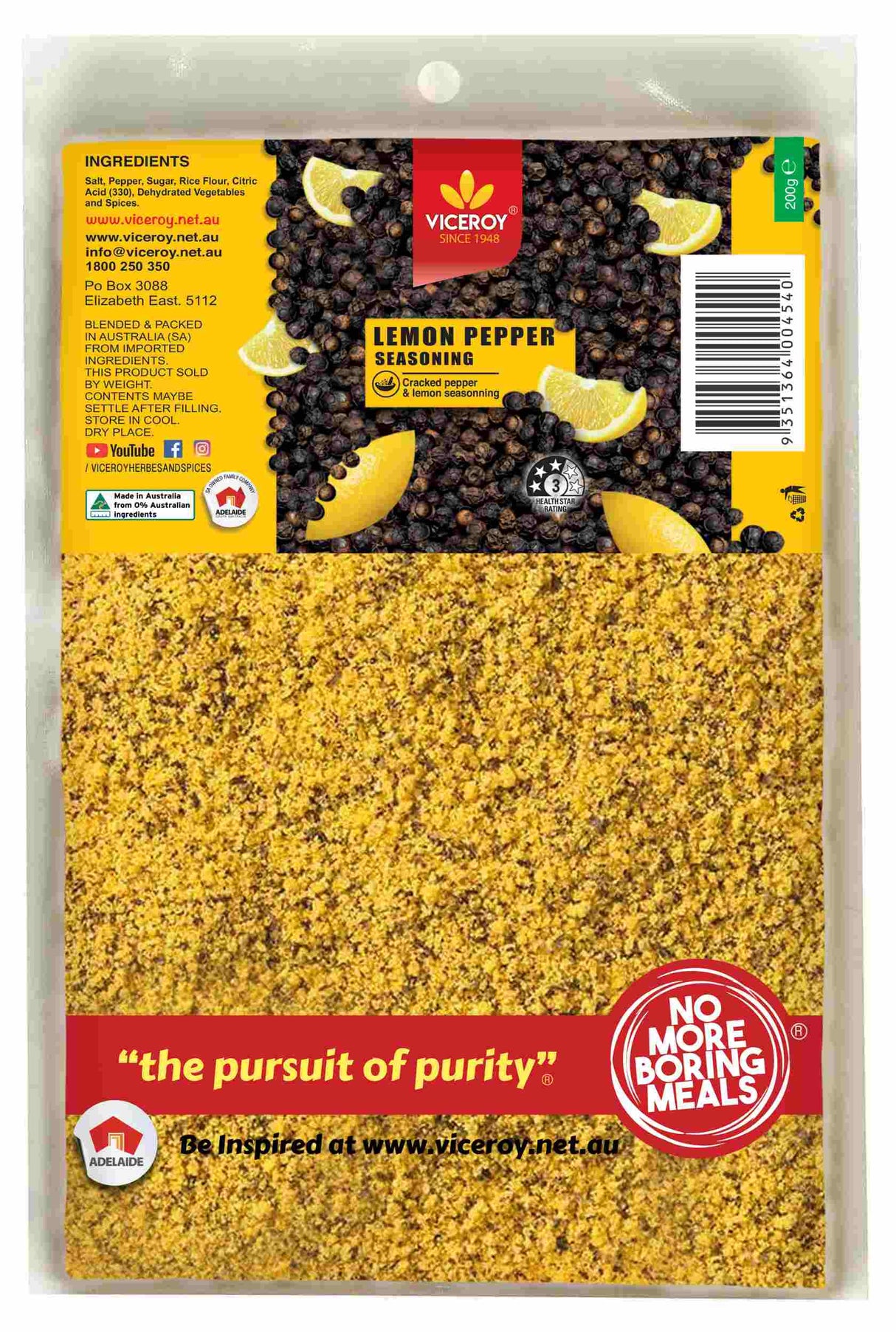 VICEROY® Lemon And Pepper Seasoning - Viceroy.net.au